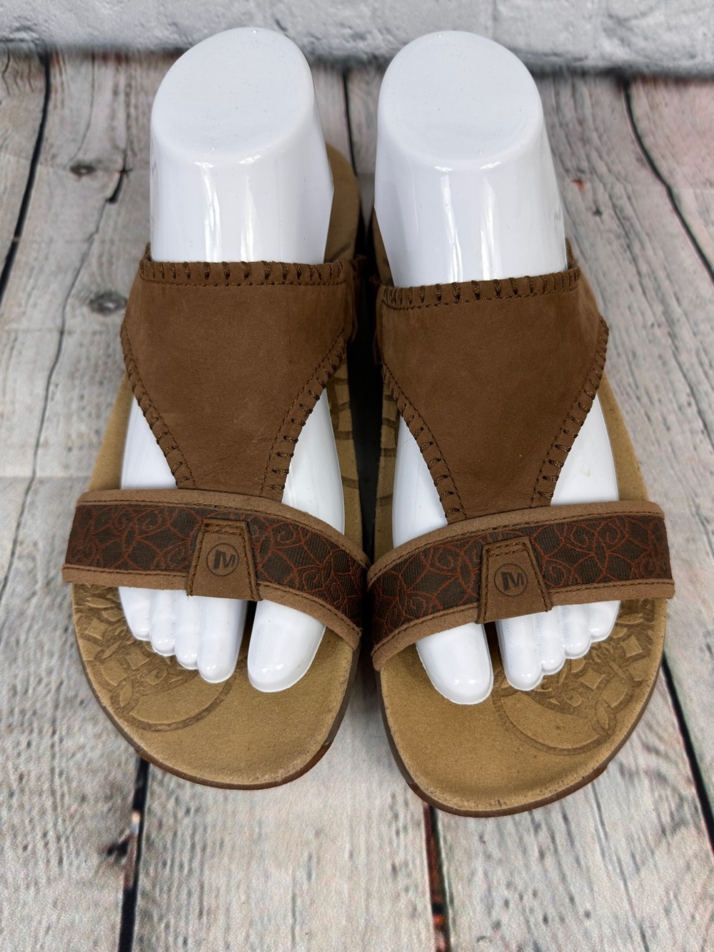 Merrell Sweetpea sandals dark earth brown leather straps size 10